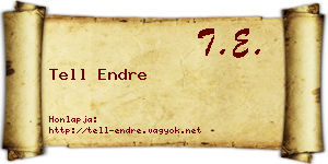 Tell Endre névjegykártya